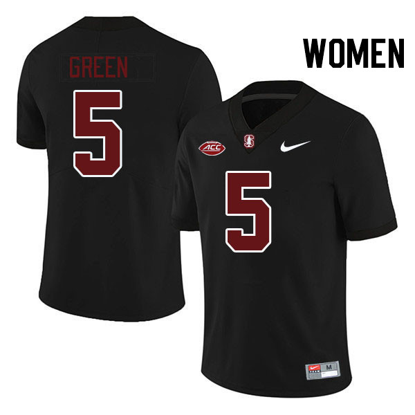 Women #5 Jay Green Stanford Cardinal 2024 ACC Conference College Football Jerseys Stitched-Black